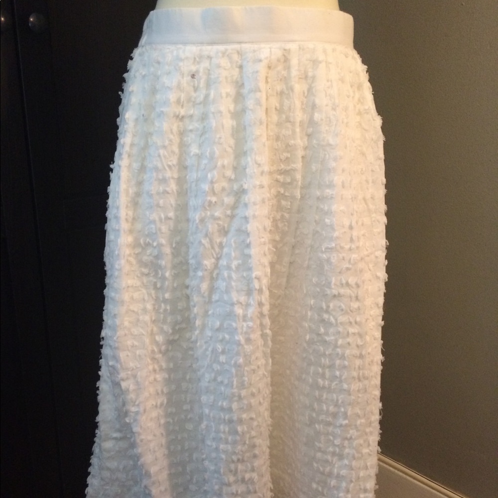 Textured A-Line Midi Skirt